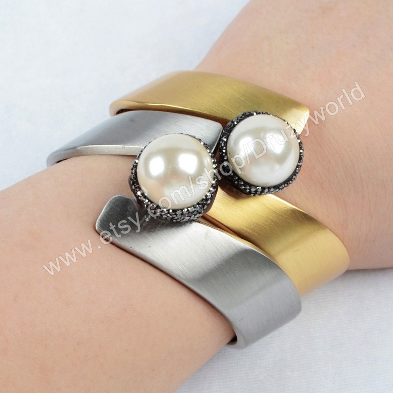 Handmade Fashion Silver/Gold Plated Brass White by Druzyworld