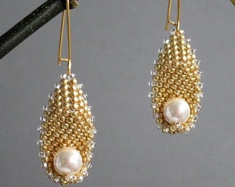 Instant download - Sleeping Bats - Earrings - Beading Tutorial / pattern - Dimensional Peyote