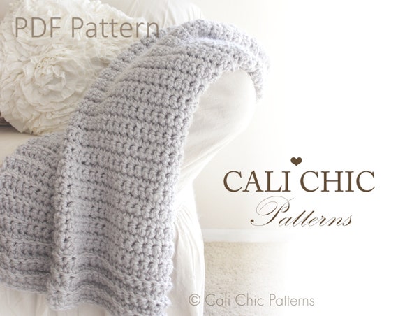 Beginner Crochet Blanket PATTERN 101 - Simply Chic - Blanket Throw ...