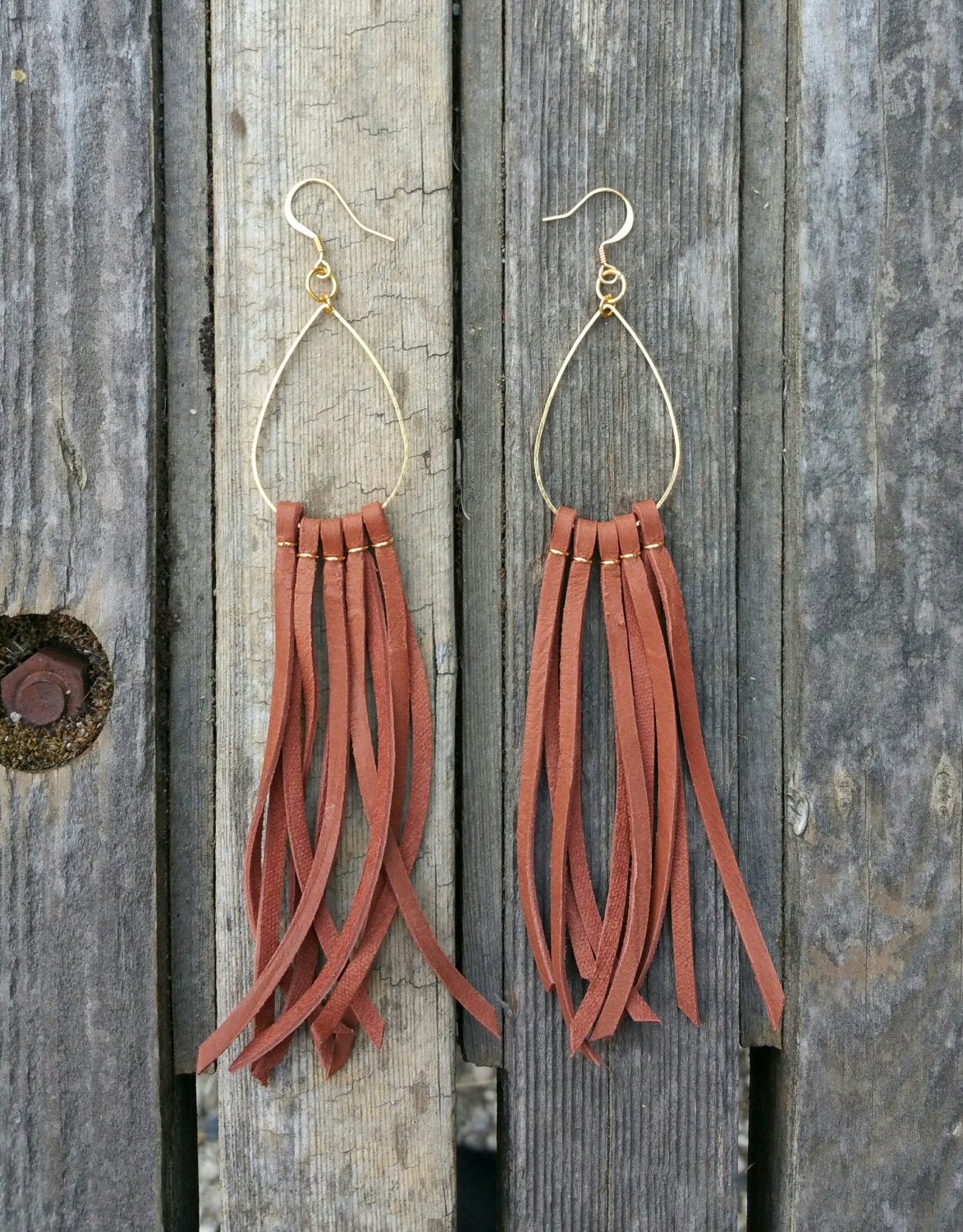 Leather Fringe Earrings Leather Earrings By Bearandherhoney 9063