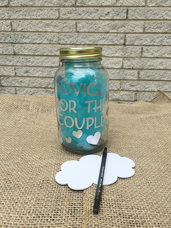 Items similar to Marriage advice jar, couples advice, wedding decor