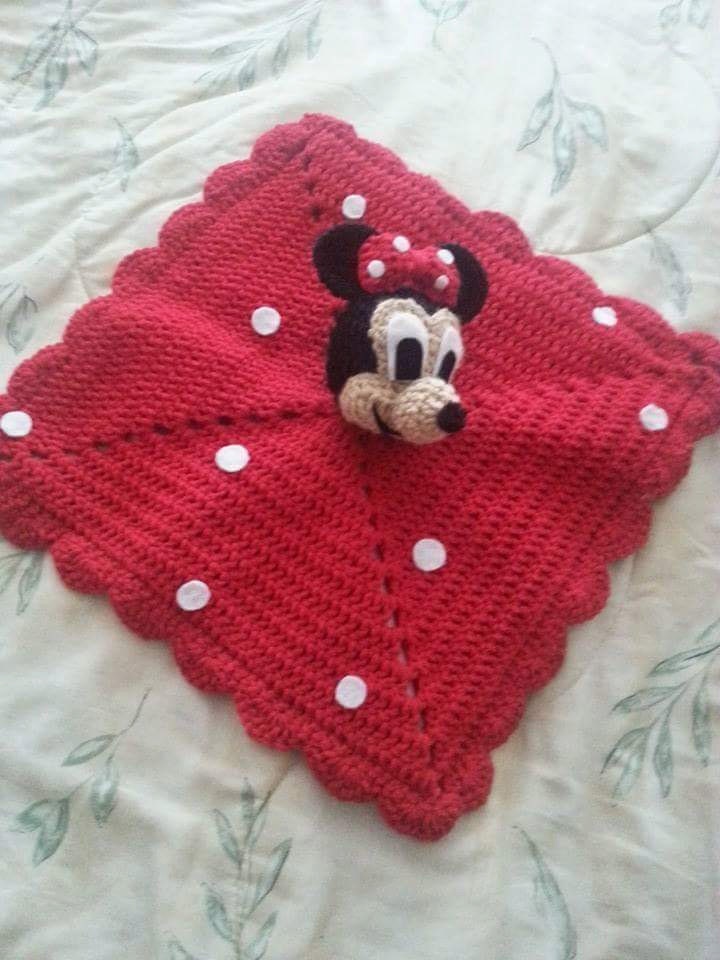 Minnie Mouse Crochet Baby security blanket