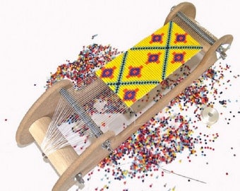 Bead Loom Kit, Beginners Bead Kit, Wooden Loom, DIY Bead Kit, Make Jewelry, Bead Weaving, Includes Beads, Thread, Needles, UK Seller