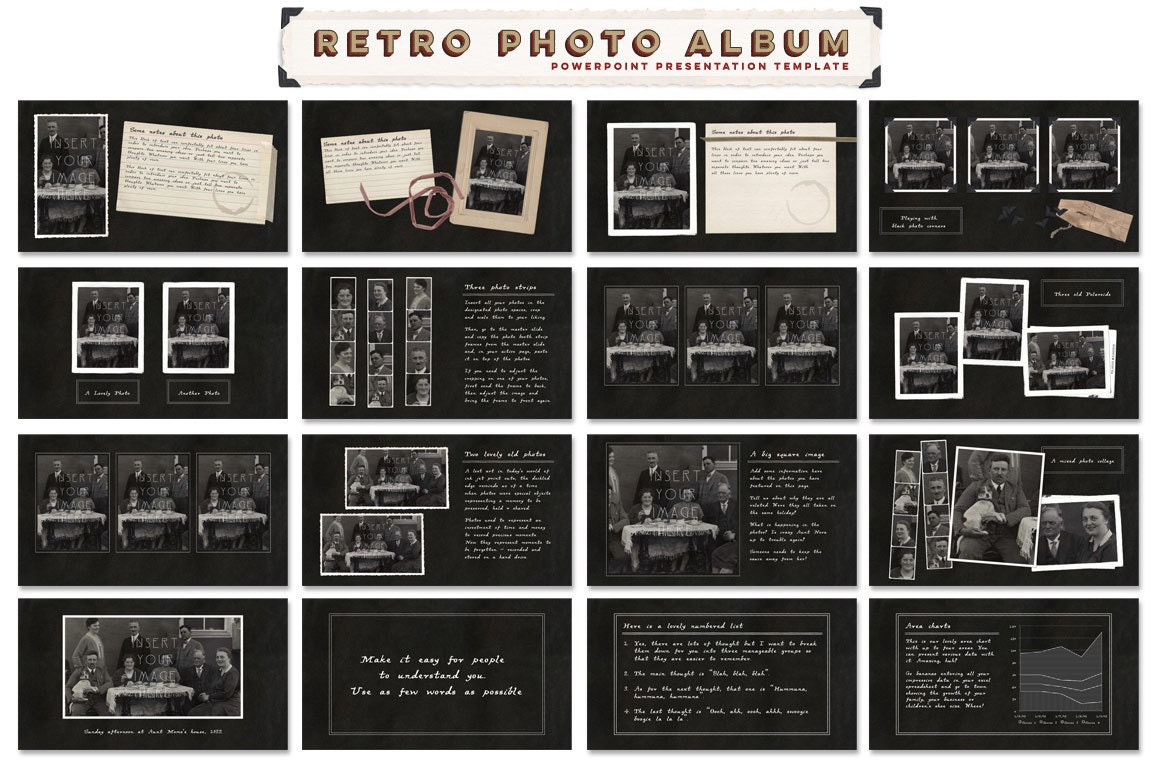 Scrapbook Memories Powerpoint Template Collection Including