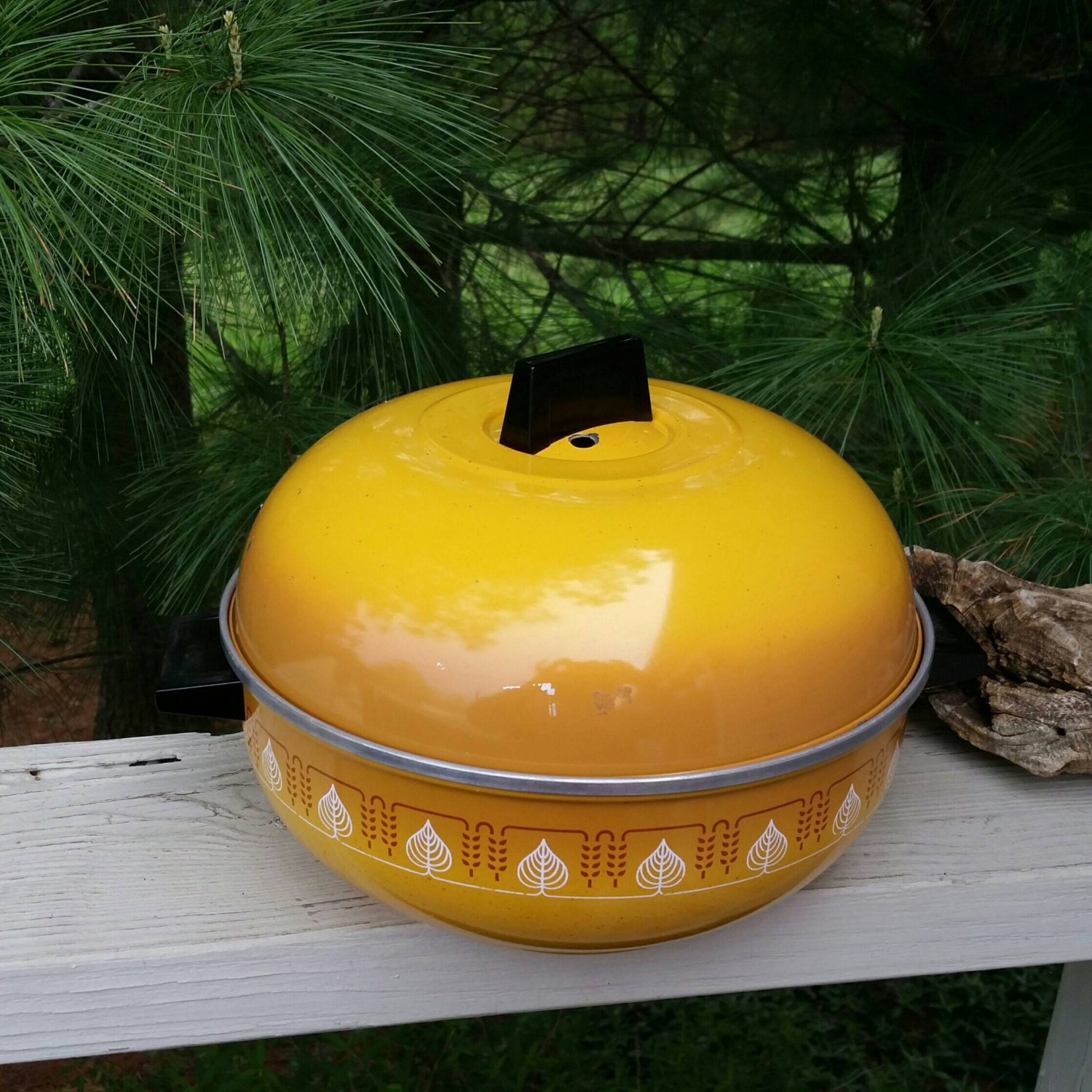 West Bend Serving Oven Bread Warmer 3 Piece Gold with Wheat