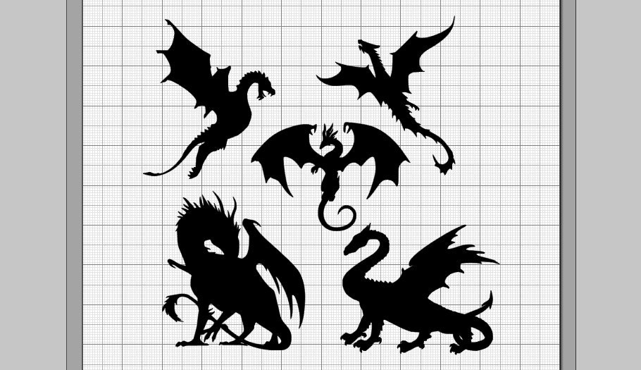 Download Dragons Silhouette Collection SVG dxf eps pdf png svg