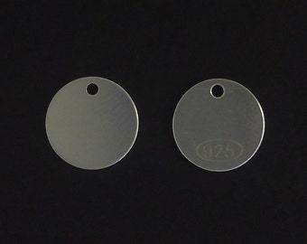20pcs- Sterling Silver stamping blanks round disc tag 9mm 25gauge - sterling silver blank disc - stamping disc personalized Jewelry silver