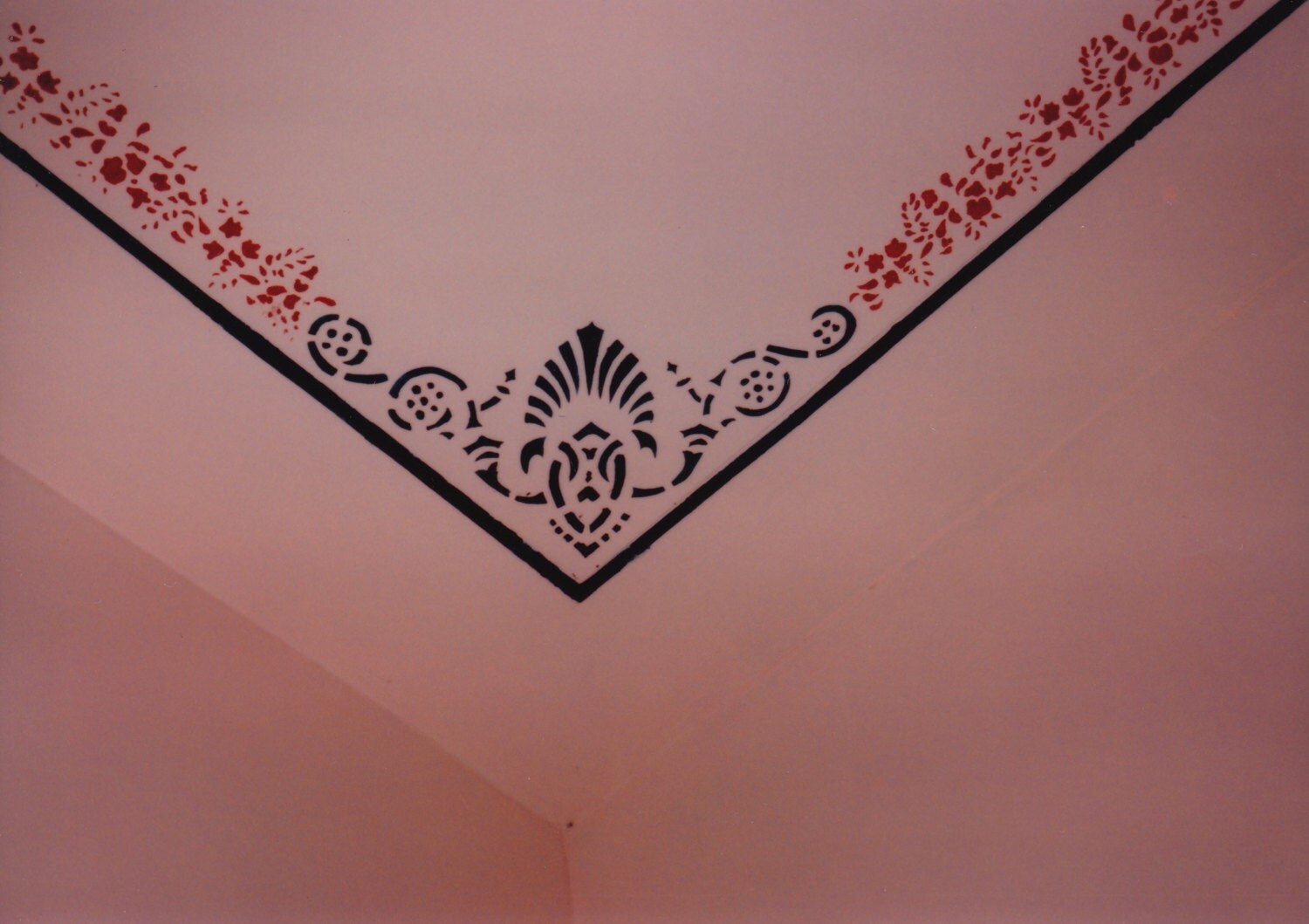 Vintage Ceiling Border Stencil Patterns, Corner ceiling stencil pattern