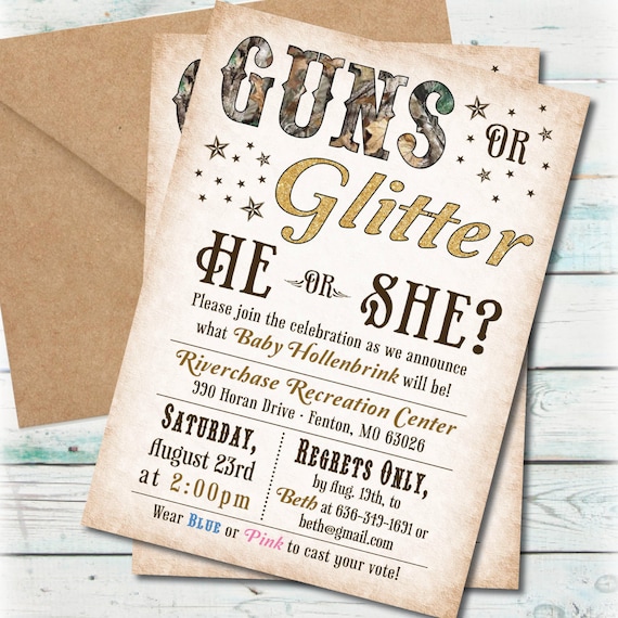 Guns Or Glitter Invitations 2