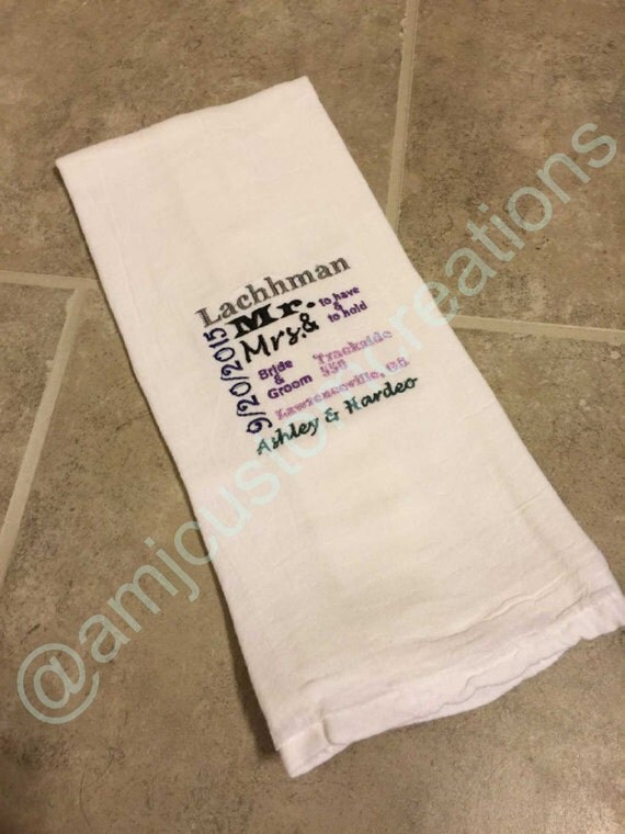 to Personalized Kitchen Towel-Wedding Gift-Bridal Shower Gift-Wedding ...