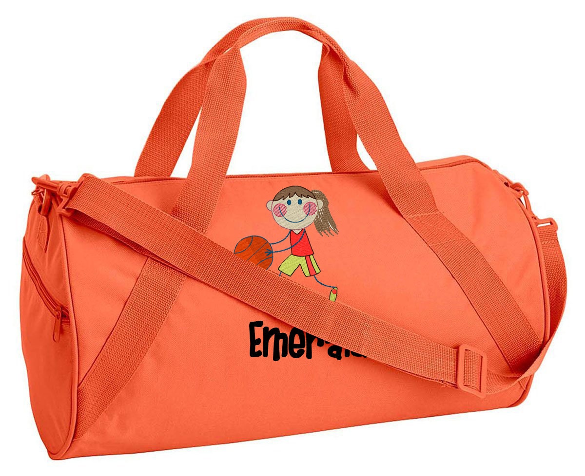 Embroidered Monogrammed GIRLS BASKETBALL Duffel Bag Childrens