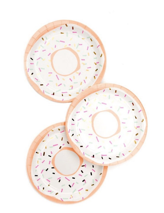 Doughnut Paper Party Plates Set of 8 Doughnut Theme Party