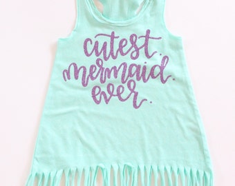 Mermaid birthday, Cutest Mermaid ever toddler fringe dress, Mermaid outfit, mermaid birthday party, christmas present