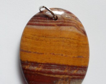 Picture Jasper Oval Pendant Bead - 0716811