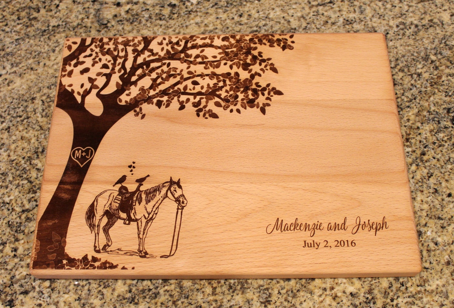 Personalized Cutting Board Equestrian Cutting by EngrainedMemories