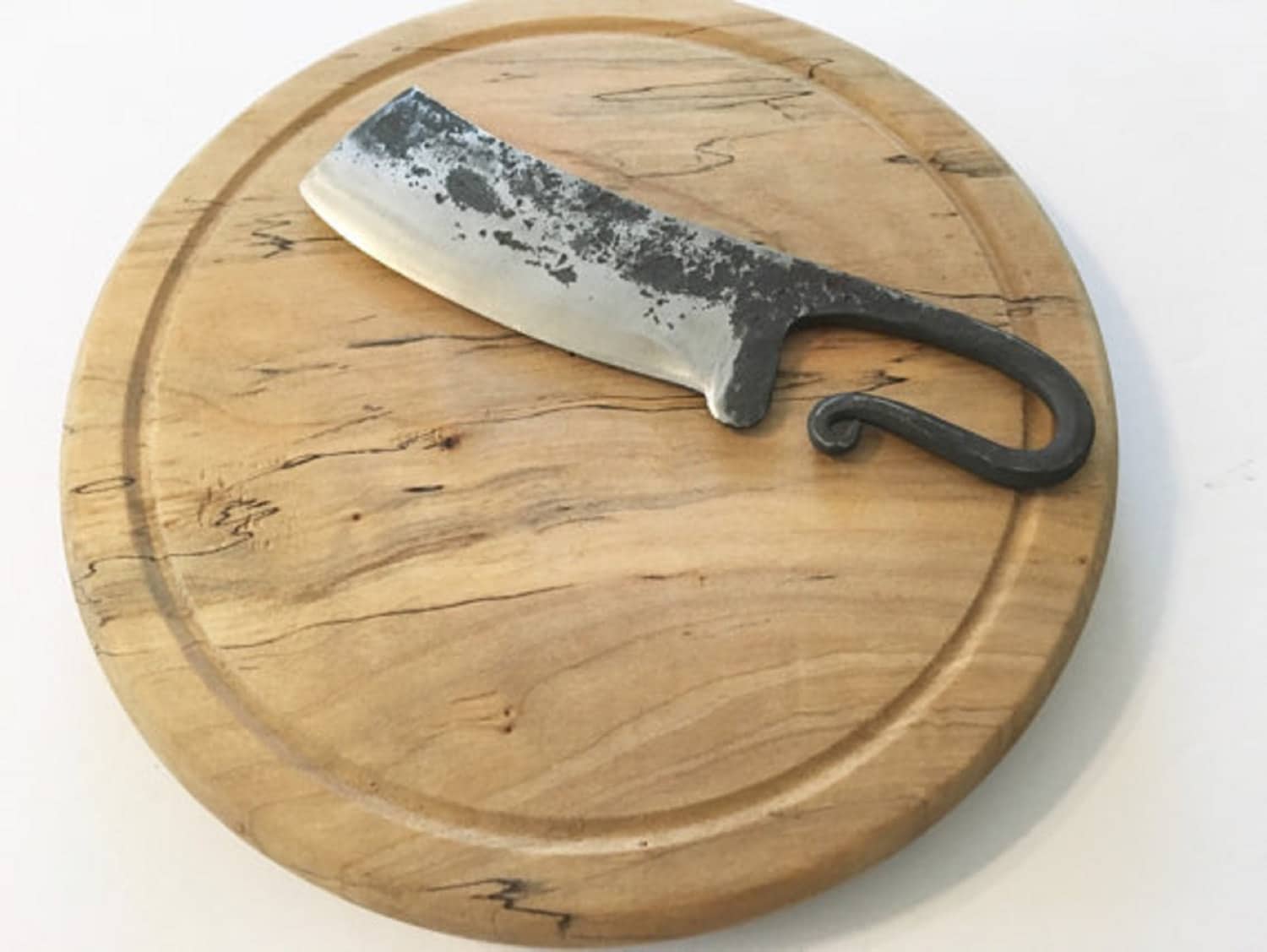 Metal Cheese Knife with Round by upcycledwoodsnwelds
