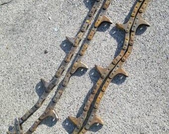Pair of Vintage Farm Machinery Gathering CHAINS, old steampunk heavy metal links