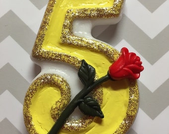 Beauty & the Beast Inspired Birthday Candle