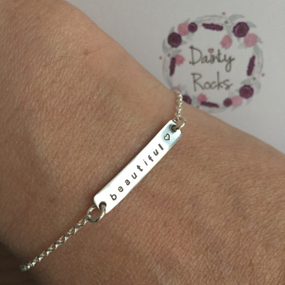 Beautiful Bracelet Word Bracelet Meaning Bracelet by DaintyRocksUK