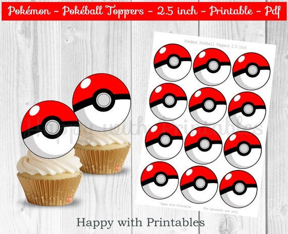 Pokemon Birthday Printable Cupcake Cake Toppers Birthday Wikii