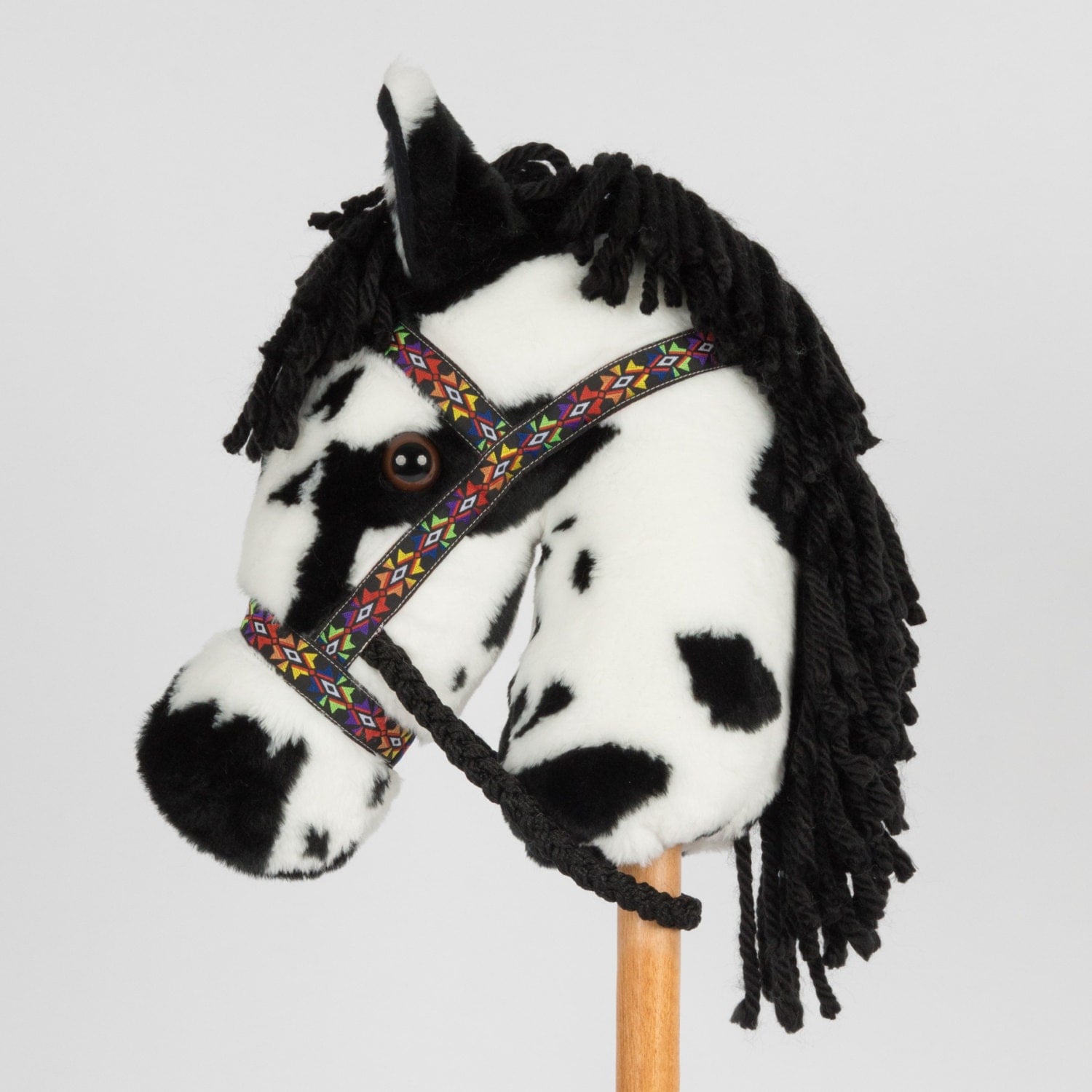 Black & White Paint Stick Horse Stick Pony Hobby Horse