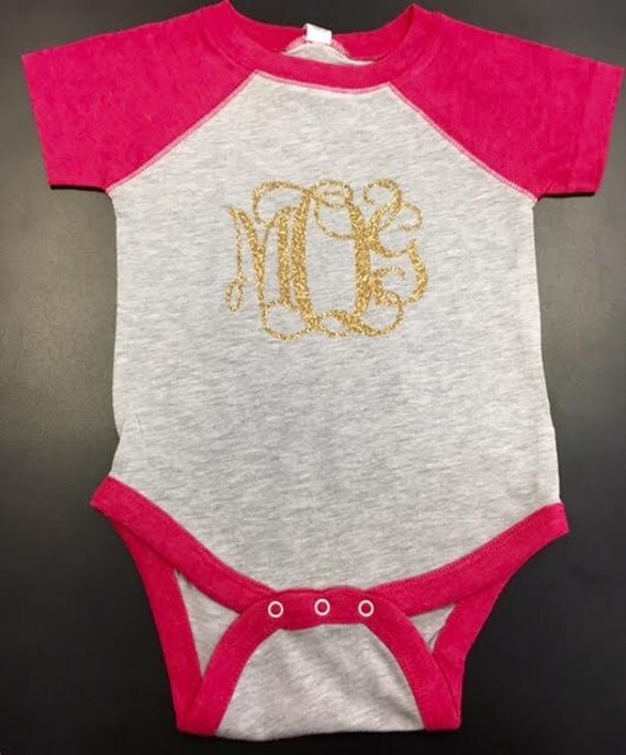 Monogram Baseball Jersey Baby Onesie by HeyYallandCo on Etsy