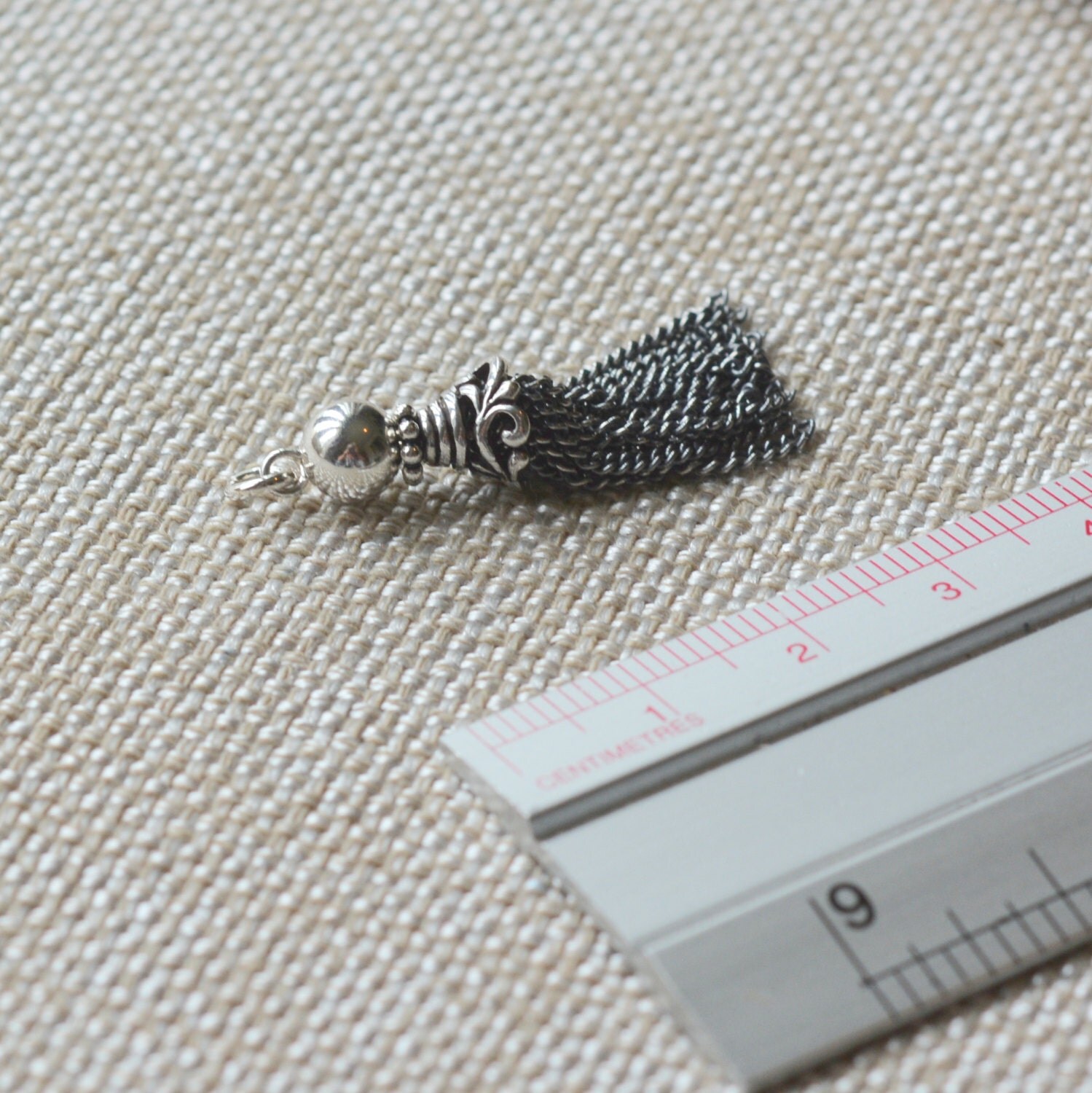 Silver Chain Mini Tassel Charm, Silver Tassel, 925 Silver Chain Tassel, Chain Tassels, Fancy