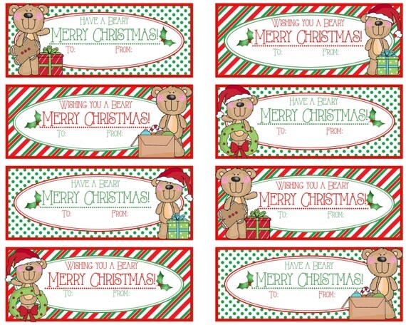 Have a Beary Merry Christmas & Wishing You a by Pinkowlpartydesign