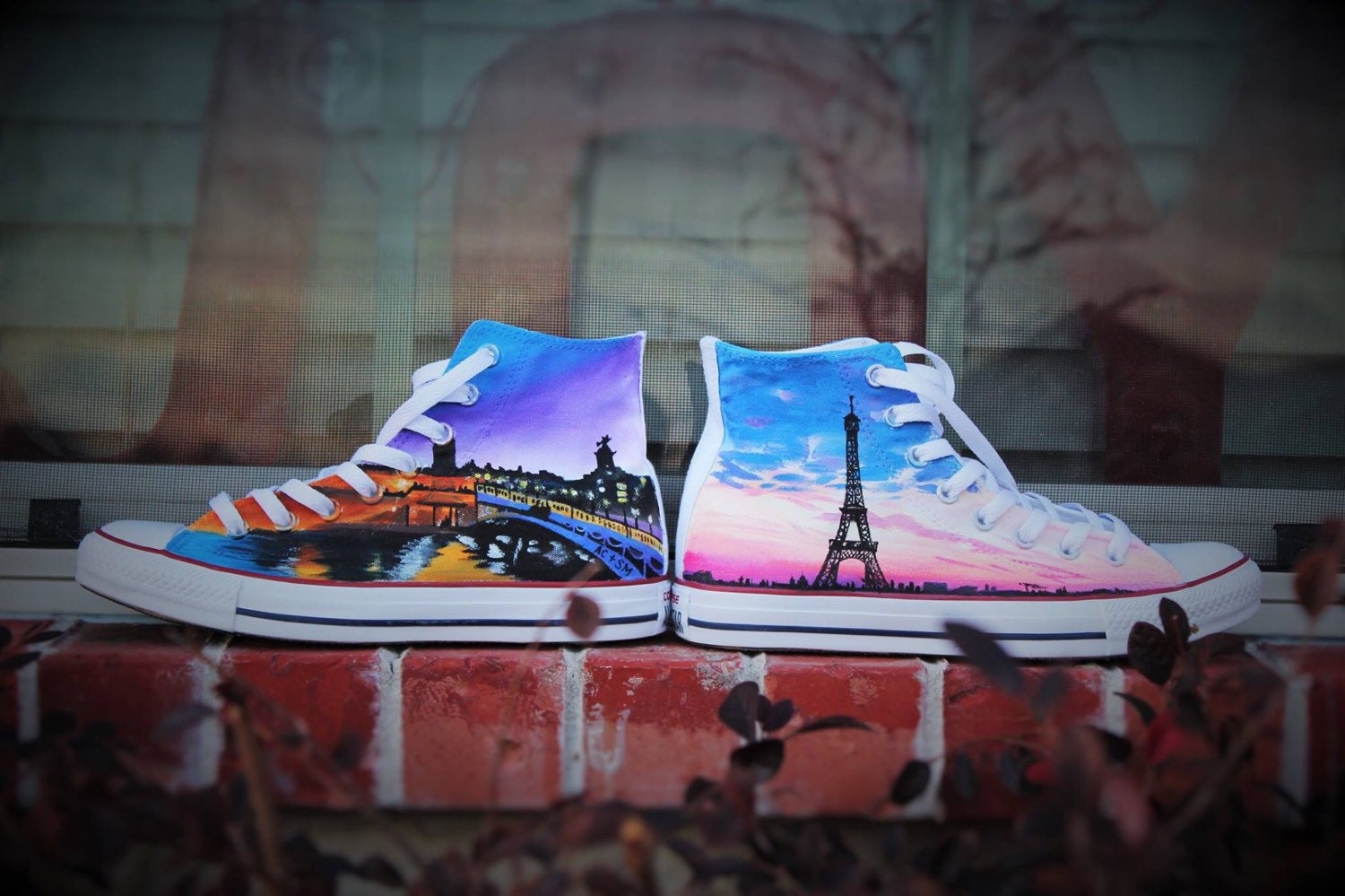 Paris Shoes Custom Shoes France High Top by madeforyouart on Etsy