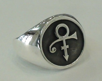 RIP Prince The Artist Solid Sterling Silver 925 Prince Symbol Handmade Memorial Ring All Size