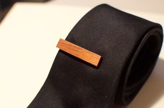 African Mahogany Wooden Tie Clip