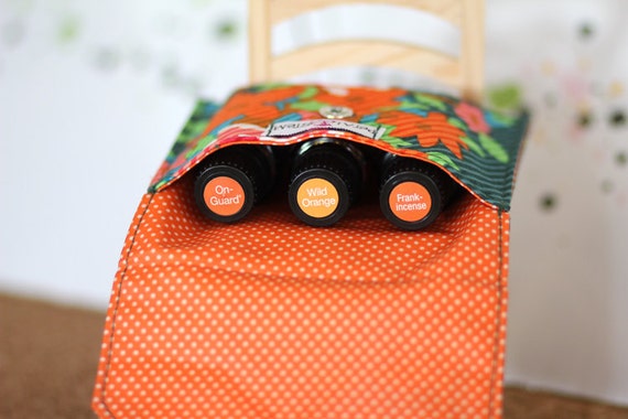 Essential Oil Bag for 3 bottles (15ml) Geometric Flowers