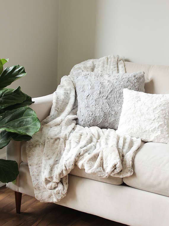 Faux Fur Cushion Cover Grey Throw Pillow Cover Decorative
