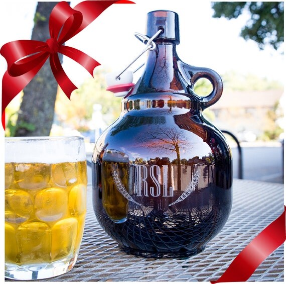 Custom Engraved Beer Growler with Flip Top by MyCustomGrowler