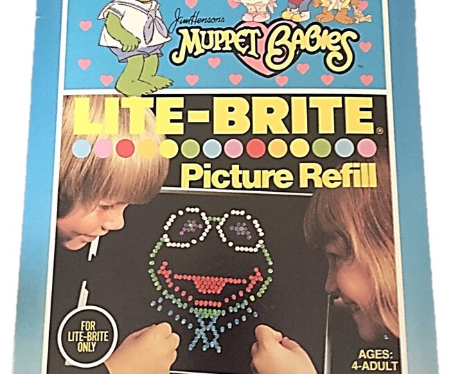 Vintage Toy, Originial 1967 Lite Brite with Muppet Babies, Home Decor, Original Box, Children's Toy, Light, Vintage Game, Kid's Game