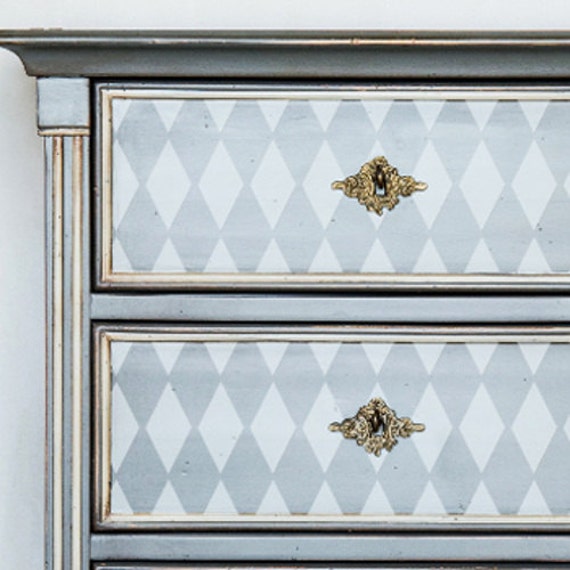 HARLEQUIN Furniture Stencil / Vintage French by DizzyDuckDesignsUK