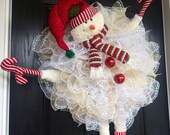 Snowman Wreath, Snowman Deco Mesh Wreath, Snowman Mesh Wreath, Front Door Wreath, Winter Snowman Wreath, Winter Wreath