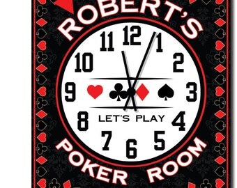 Poker Room Personalized Wall Clock