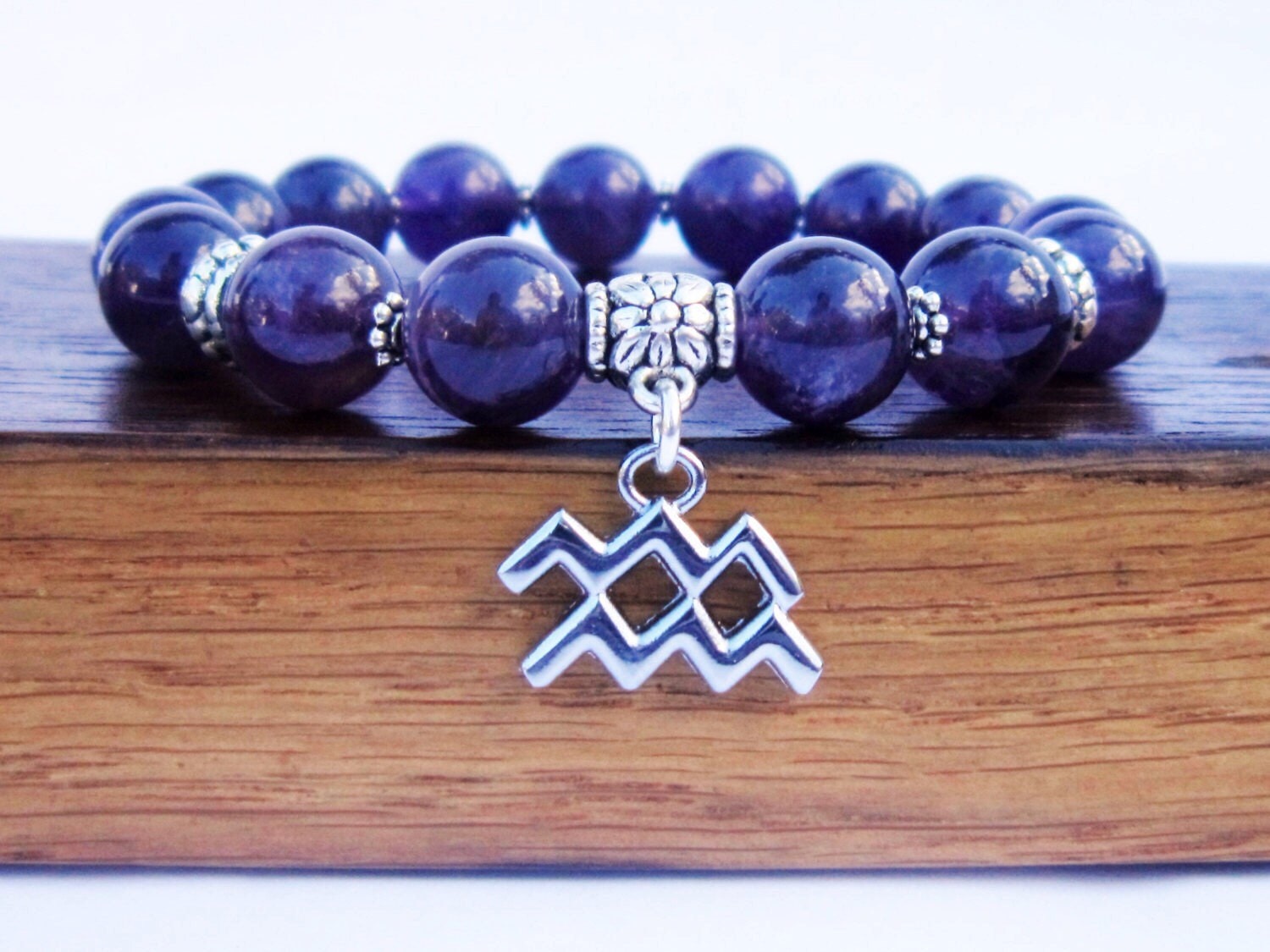 Aquarius Zodiac Bracelet Aquarius Horoscope Gemstone Bracelet
