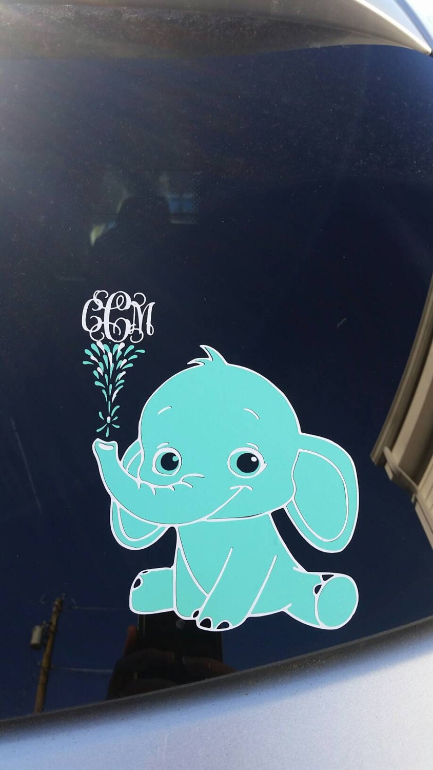 Download Elephant car decal. Elephant monogram. Baby elephant