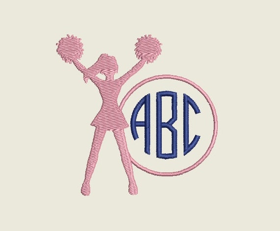 Cheerleader Monogram Border embroidery files to fit