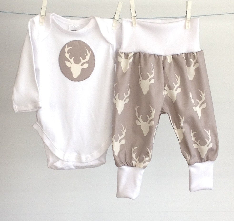 BABY CLOTHES unisex baby outfit baby harems gray and
