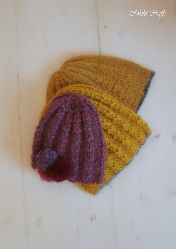 KNITTING PATTERN beanie hat Kalervo (toddler, child, teen ...