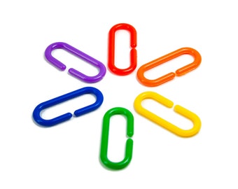 Bright and Cheery C-Links - Bright Plastic Sugar Glider Toy Parts Chain Link Counting Link
