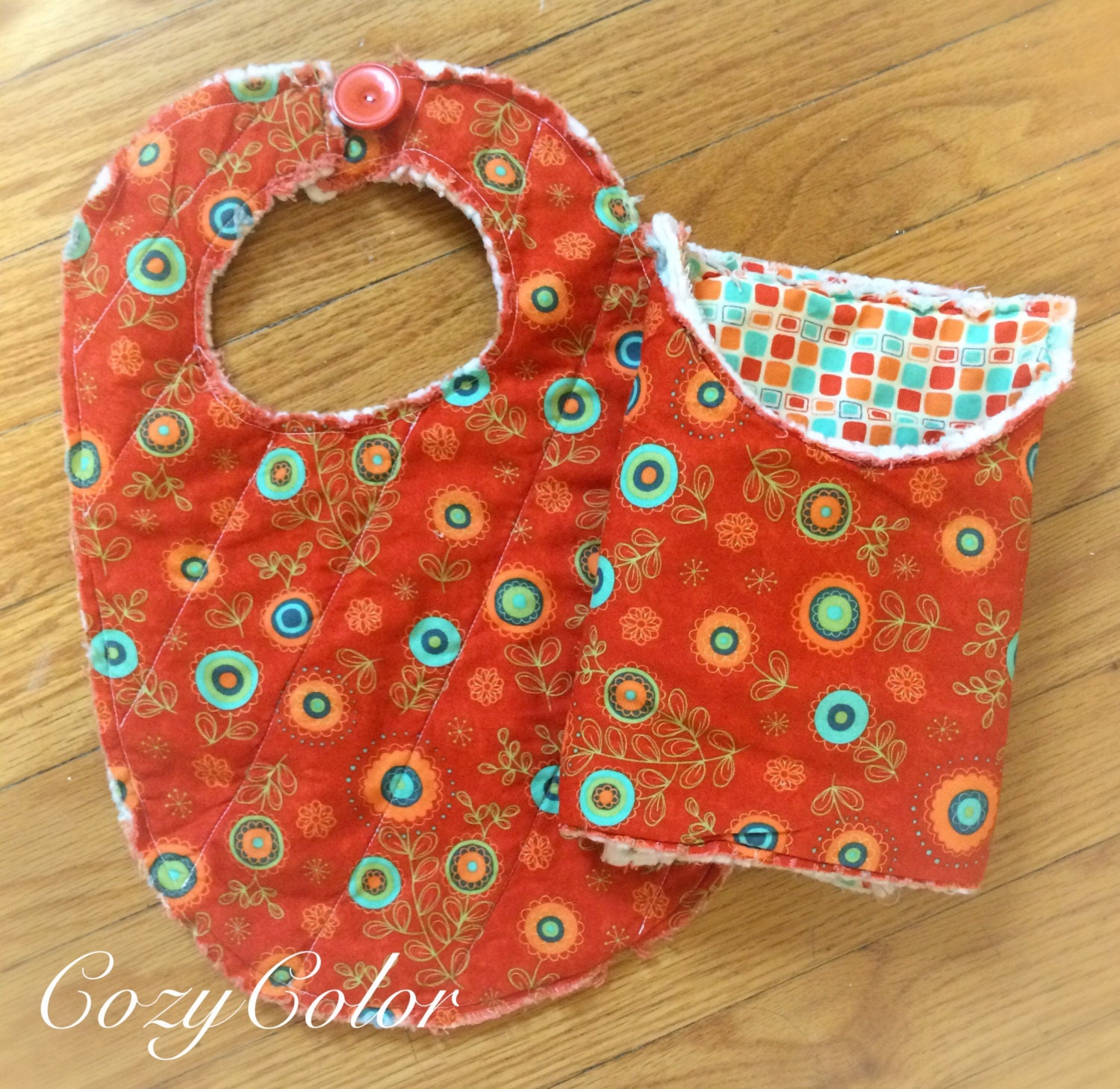 Quilted Rag Bib & Burp Cloth Baby Gift Set