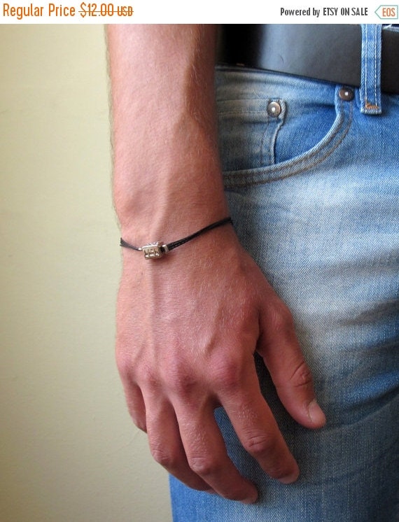 Men's Kabbalah Bracelet Men's Black Cord Bracelet by baronykajd