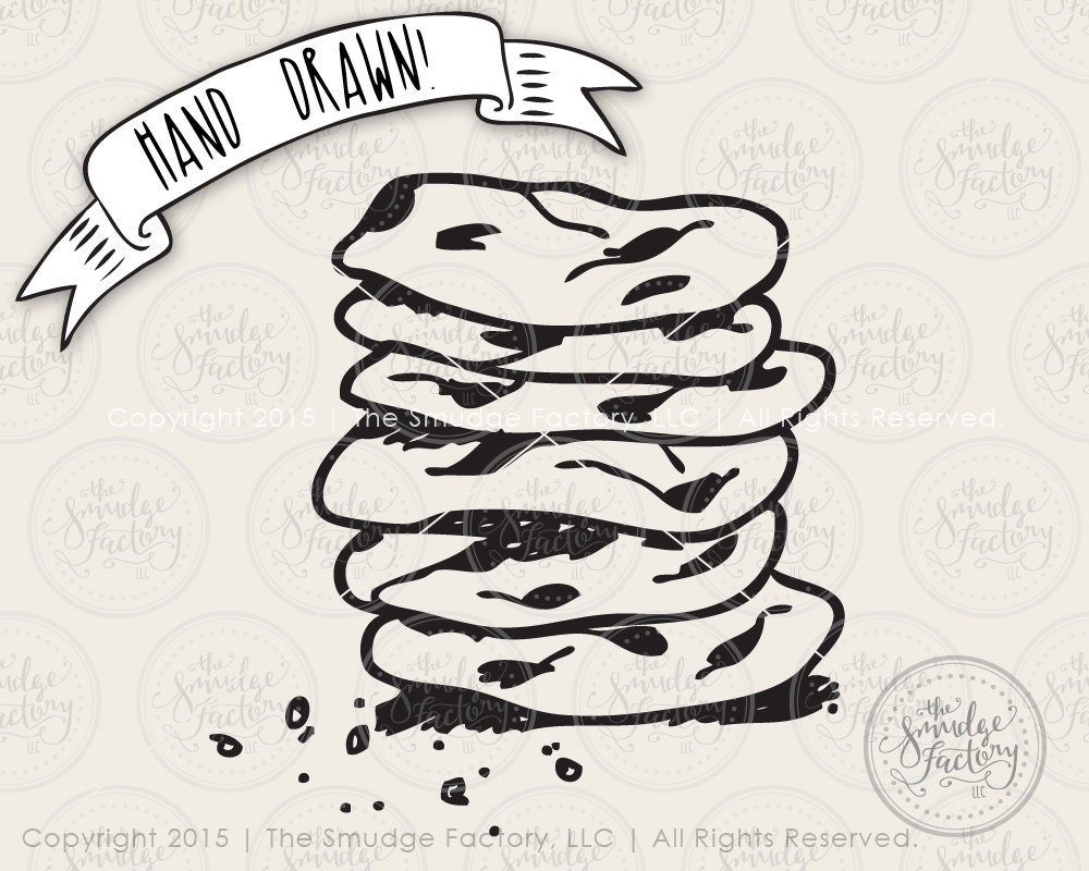 Download Cookies SVG Cut File, Cookie Stack Clip Art, Hand Drawn ...
