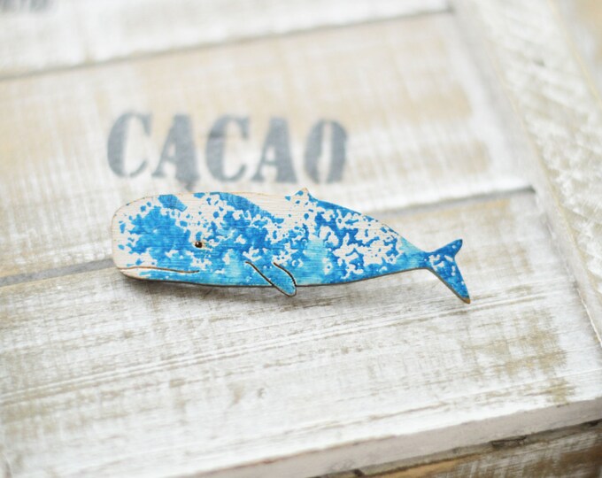 Whale // Wooden brooch is covered with ECO paint // Laser Cut // Best Trends // Fresh Gifts // Swag Boho Style // Sea //