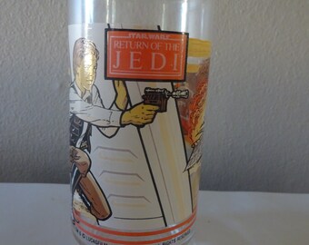 Vintage 1983 Star Wars Return of the Jedi Han Solo Drinking Glass Tumbler - FREE SHIPPING