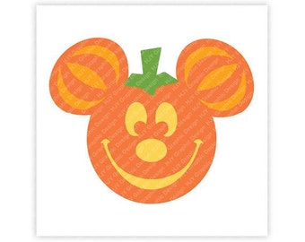 Disney, Pumpkin, Icon Mickey Mouse, Icon Minnie Mouse, Halloween, Mouse Ears, Illustration, TShirt Design, Cut File, svg, pdf, eps, png, dxf